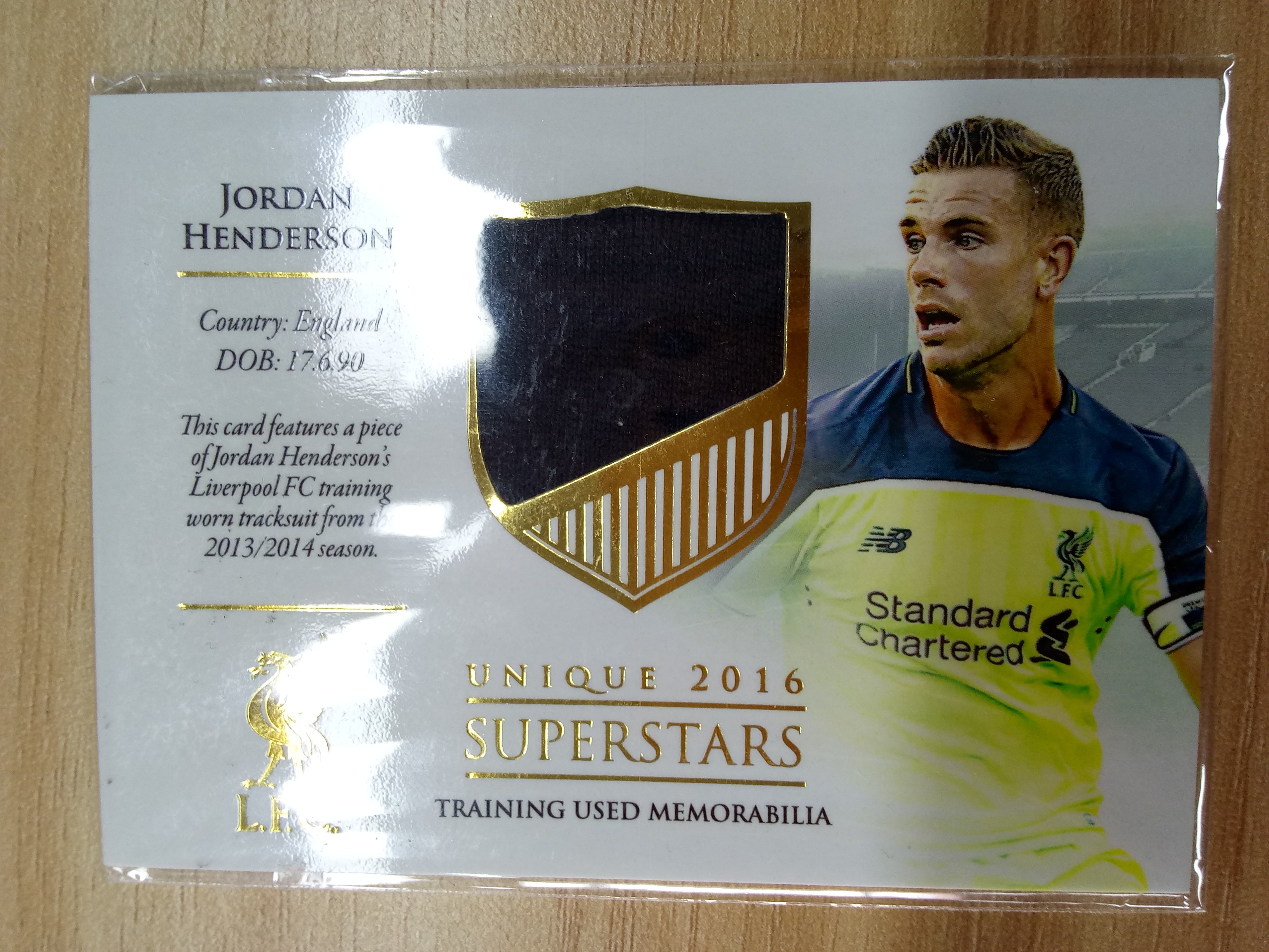 2016 futera 利物浦unique特制版 乔丹·亨德森 jordan henderson